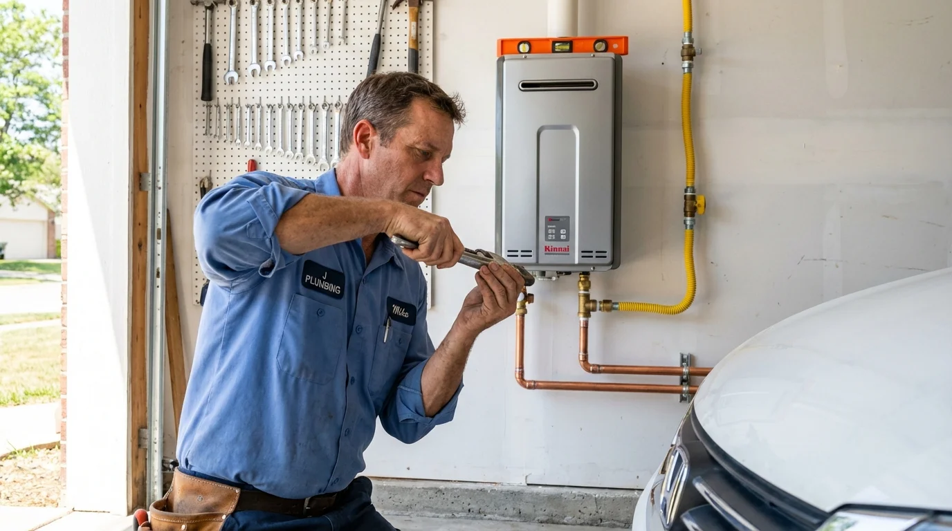Tankless water heater installation by a Johns Plumbing LLC plumber in Rock Hill